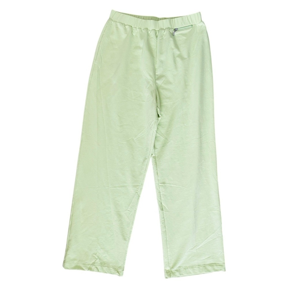 VTG Talbots Womens Light Green Straight Wide Leg Pull On Pants Sz Large NWT NOS